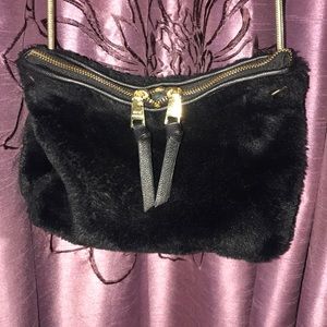 Steve Madden black furry bag